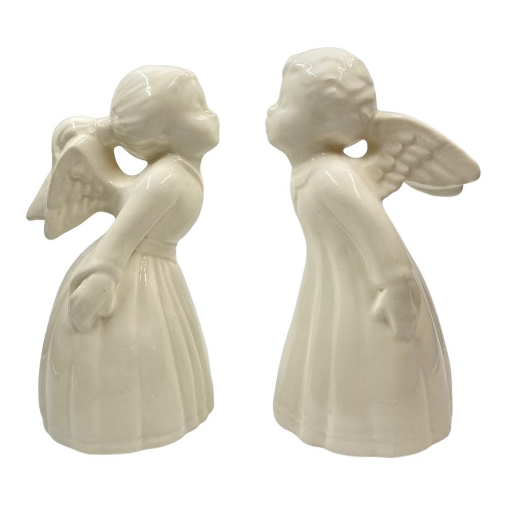 Vintage Whittier Pottery Kissing Angels Figures